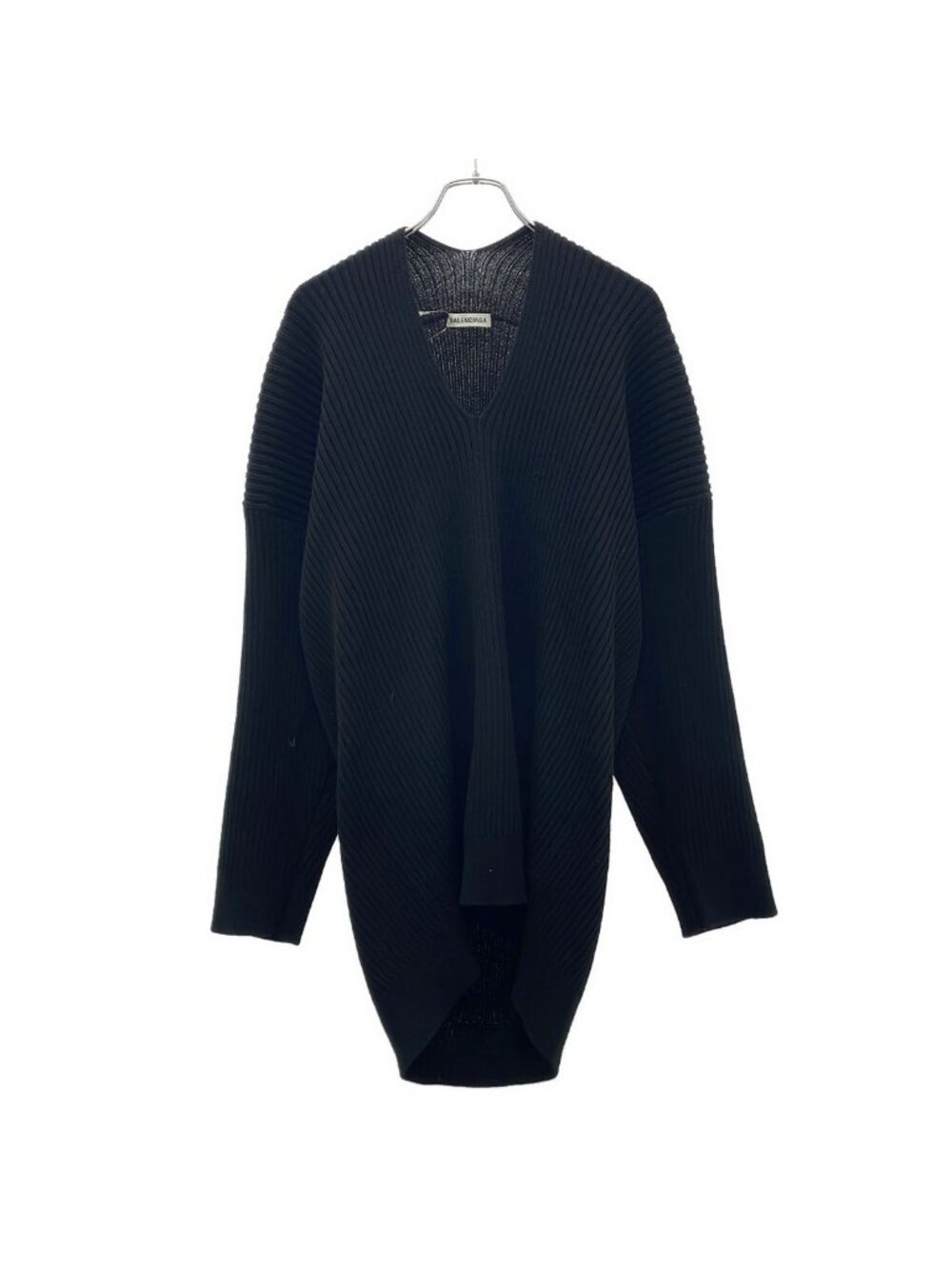 Balenciaga Slit Rib Knit Sweater Black XS
